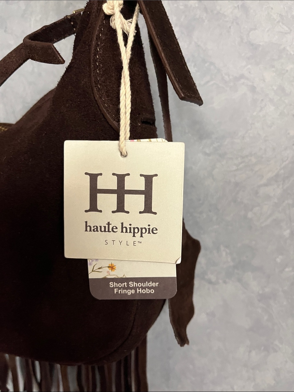 Haute Hippie Chocolate Brown Suede Fringe Short Shoulder Hobo Bag - Picture 2 of 12